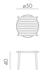 Nardi Loungetafel Doga pera ø50cm