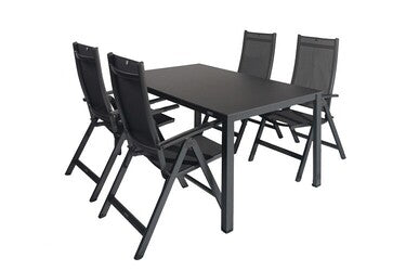 Kettler Diningset Easy-Cubic leisteen 160x95cm 5-delig