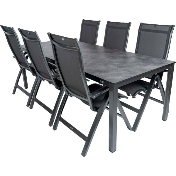 Kettler Diningset Altura aluminium-Cubic HPL antraciet 220x95cm 7-delig