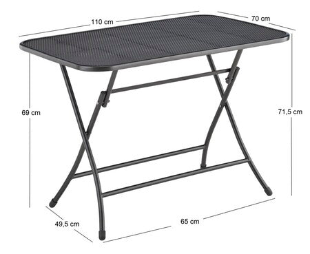 Kettler Klaptafel Strekmetaal 110x70cm