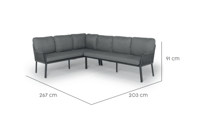 Tierra Outdoor Loungehoek Liv links charcoal