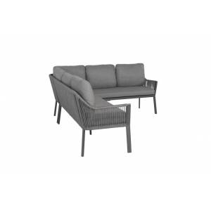 Tierra Outdoor liv loungehoek rechts charcoal 3-delig