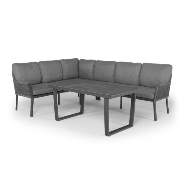 Tierra Outdoor liv loungehoek links charcoal 3-delig