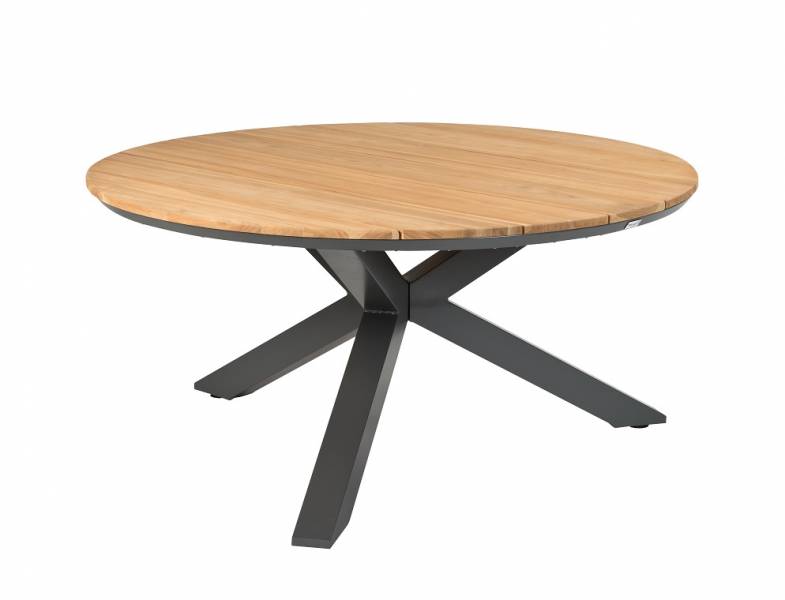 Tierra Outdoor Diningtafel Orbital charcoal/teak ø120cm