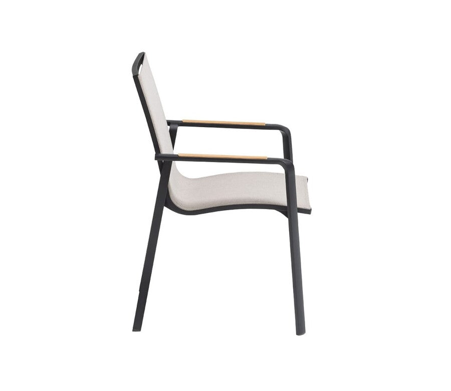 Kettler Stapelstoel Queens alu/teak