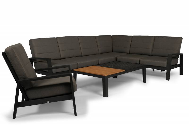 Tierra Outdoor queens loungehoek charcoal 6-delig