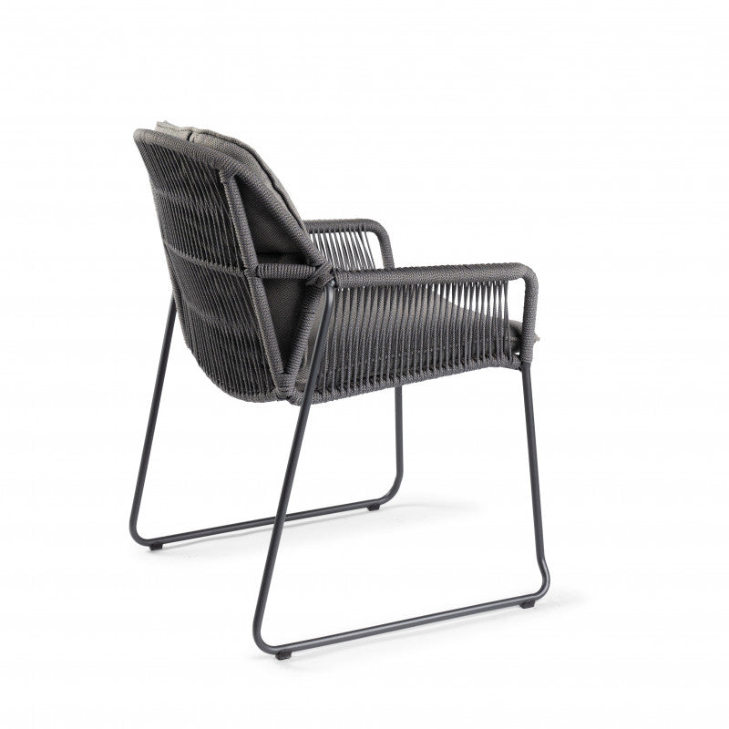 Tierra Outdoor Diningset Rivera charcoal - Omnigo teak charcoal Ø150cm 6-delig