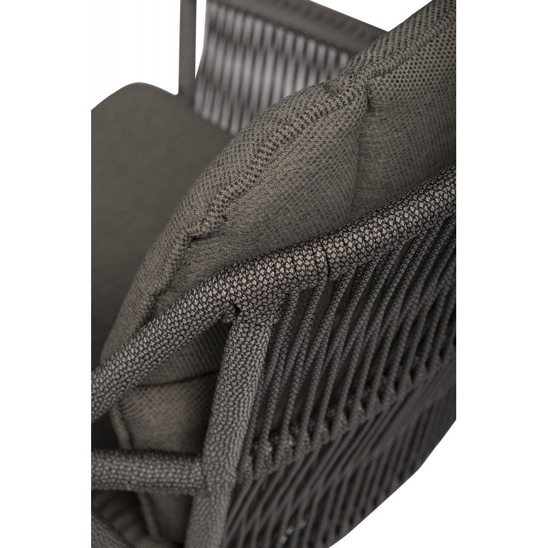 Tierra Outdoor Diningset Rivera charcoal - Omnigo teak charcoal Ø150cm 6-delig