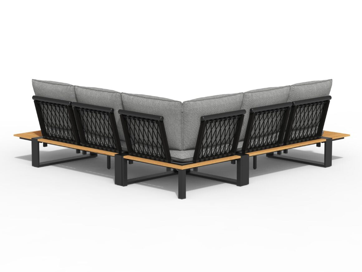 Tierra Outdoor Loungehoek Seto teak charcoal 4-delig