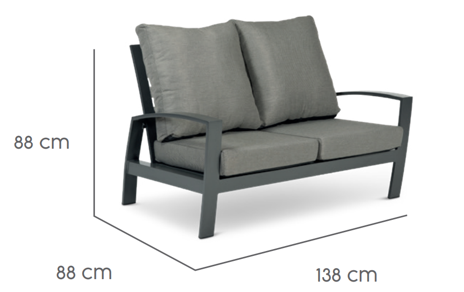 Tierra Outdoor Loungeset Valencia charcoal 4-delig