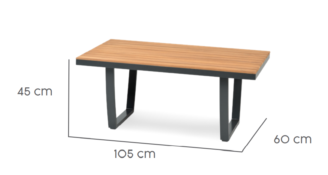 Tierra Outdoor Loungetafel Valencia teak 105x60cm