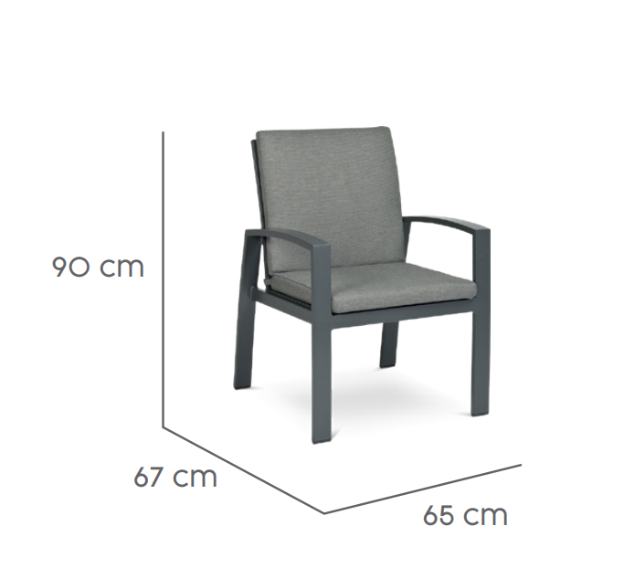 Tierra Outdoor Diningstoel Valencia charcoal showmodel