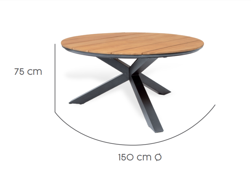 Tierra Outdoor Diningtafel Omnigo teak ø150cm