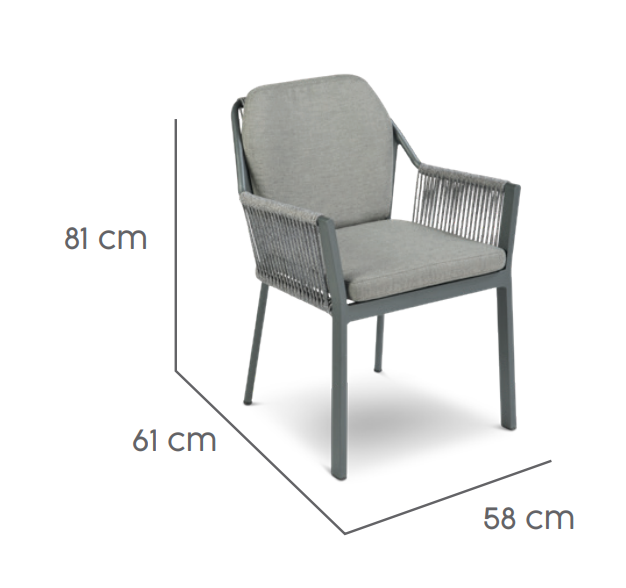 Tierra Outdoor Diningstoel Liv charcoal