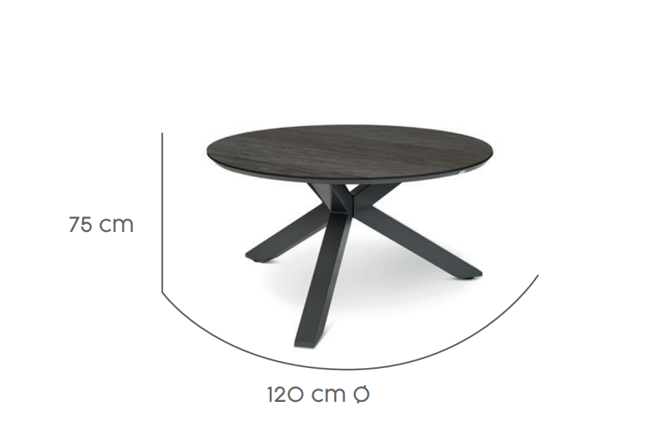 Tierra Outdoor Diningtafel Orbital forest grey ø120cm