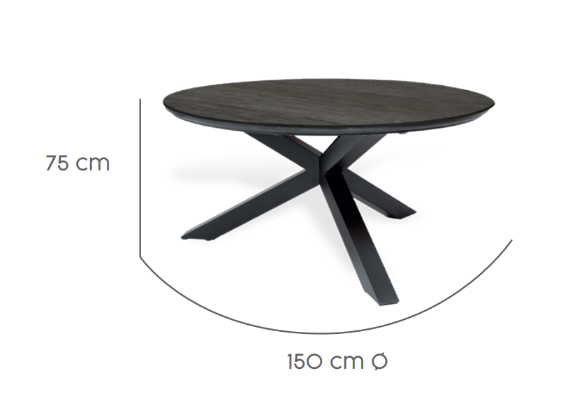 Tierra Outdoor Diningtafel Omnigo forest grey ø150cm