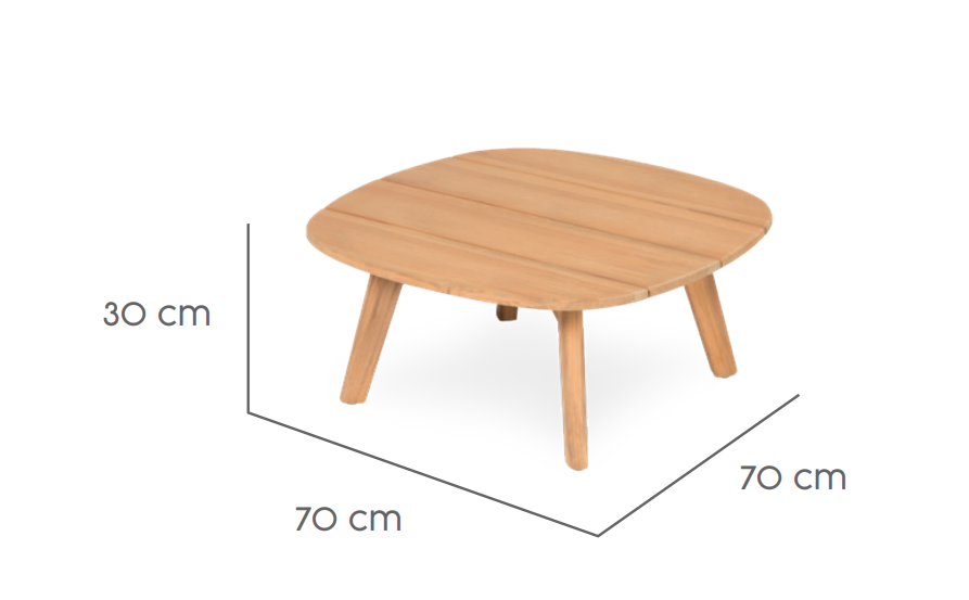 Tierra Outdoor Loungetafel Pep teak 70x70cm