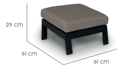 Tierra Outdoor Hocker Queens charcoal