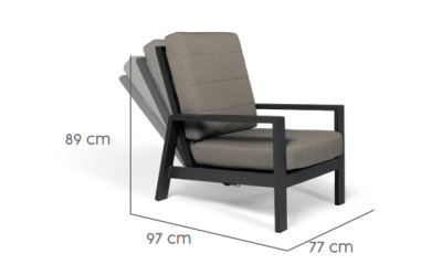 Tierra Outdoor Queens loungeset charcoal 4-delig