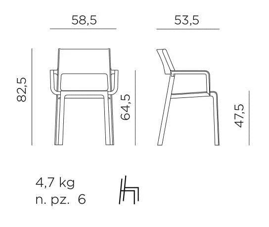 Nardi Trill diningstoel antraciet