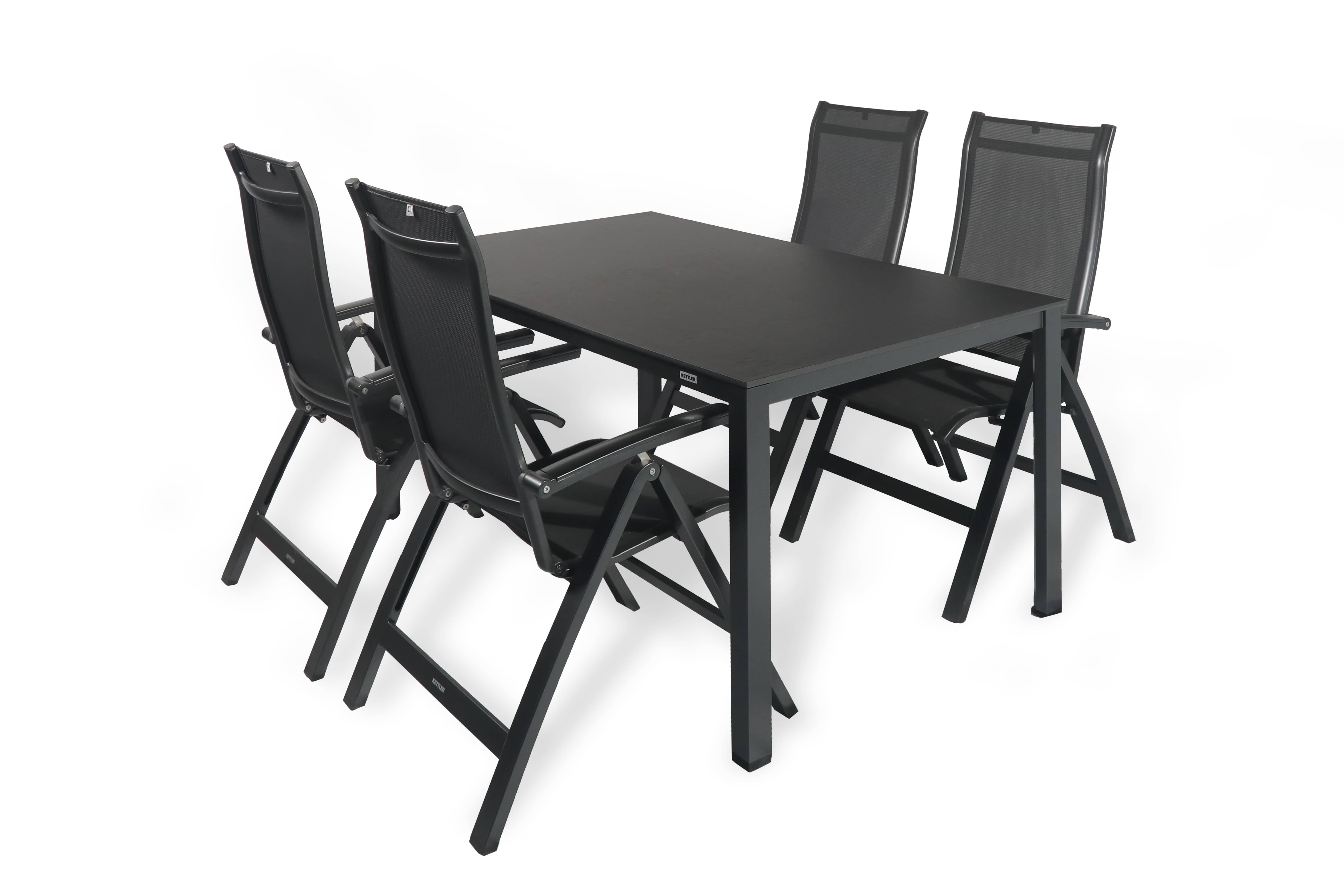 Kettler altura aluminium-cubic leisteen diningset 5-delig