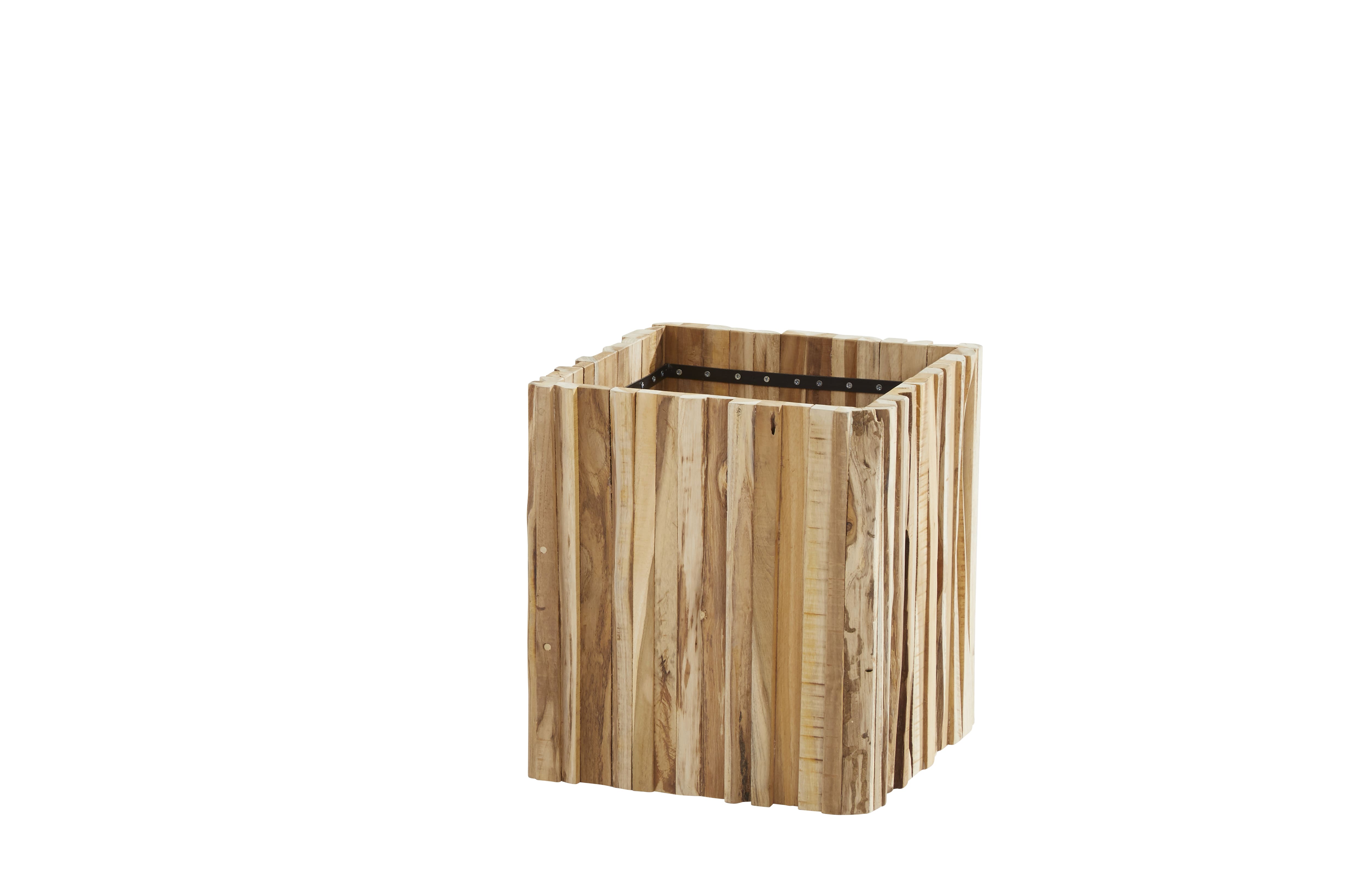 4 Seasons Outdoor Miguel plantenbak vierkant Small teak 45 x 45 cm. (H 50 cm.)