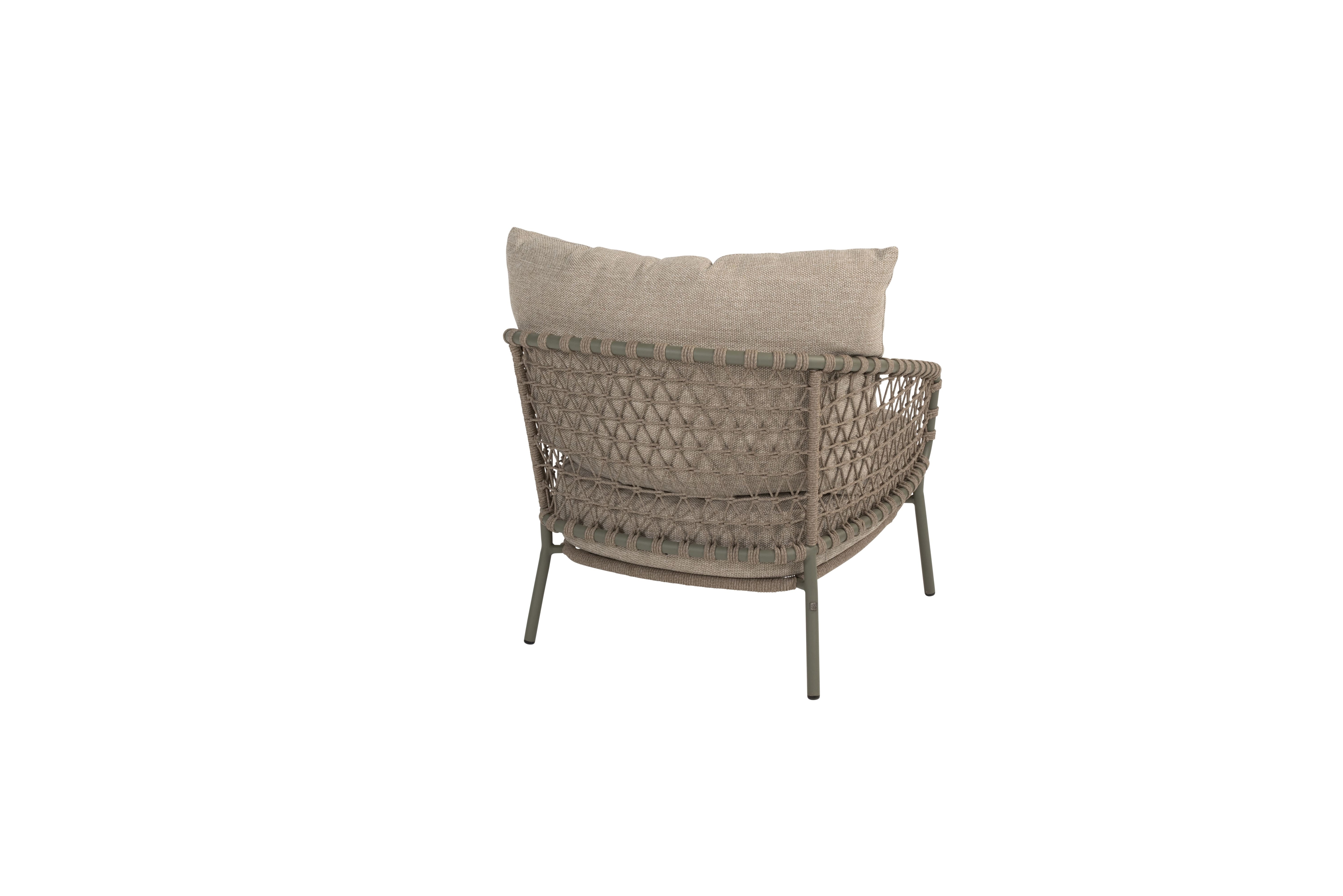 4 Seasons Outdoor Jura Loungestoel + Hocker olive