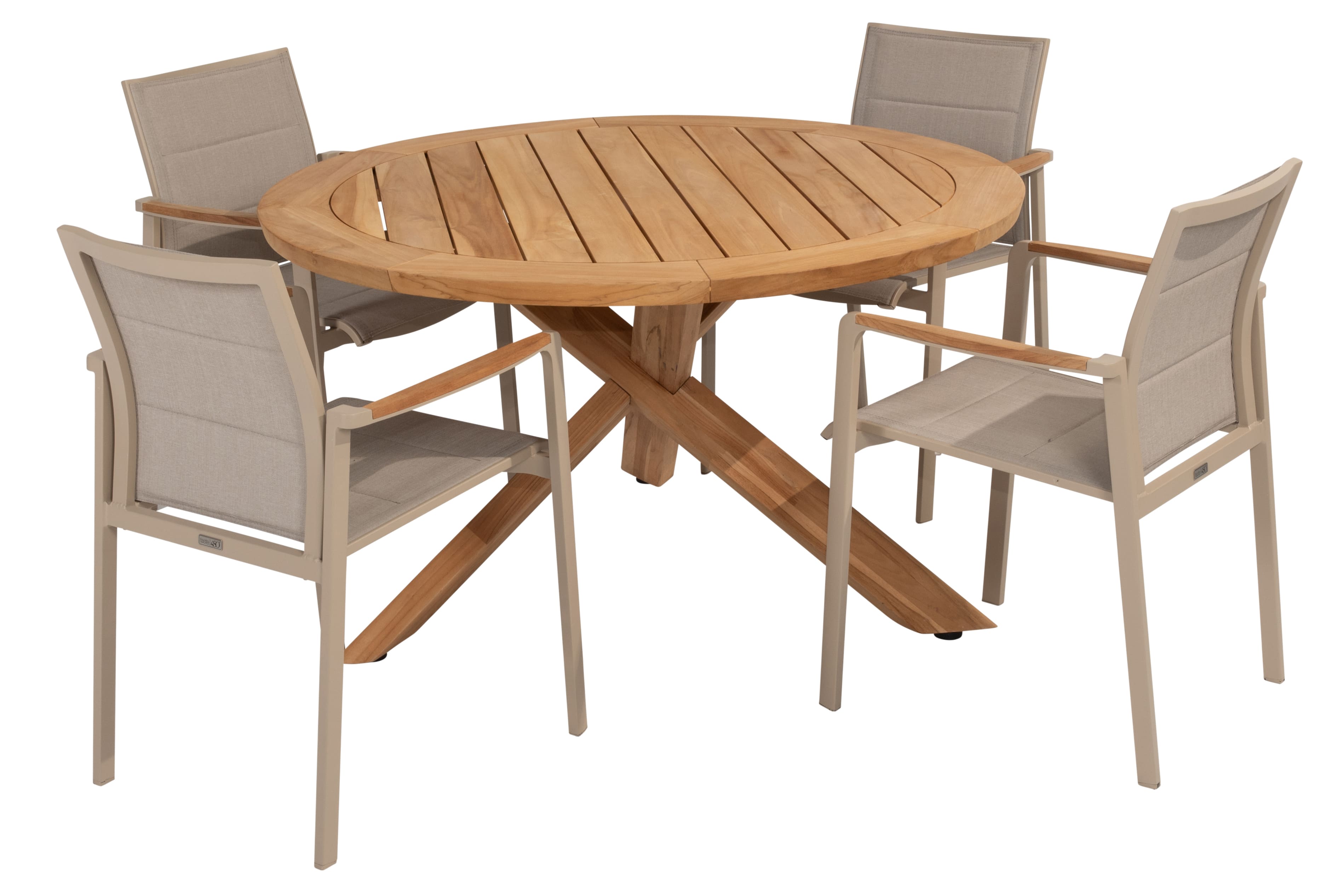 Taste 4SO Diningstoel Cortina latte-Prado ø130cm 5-delig