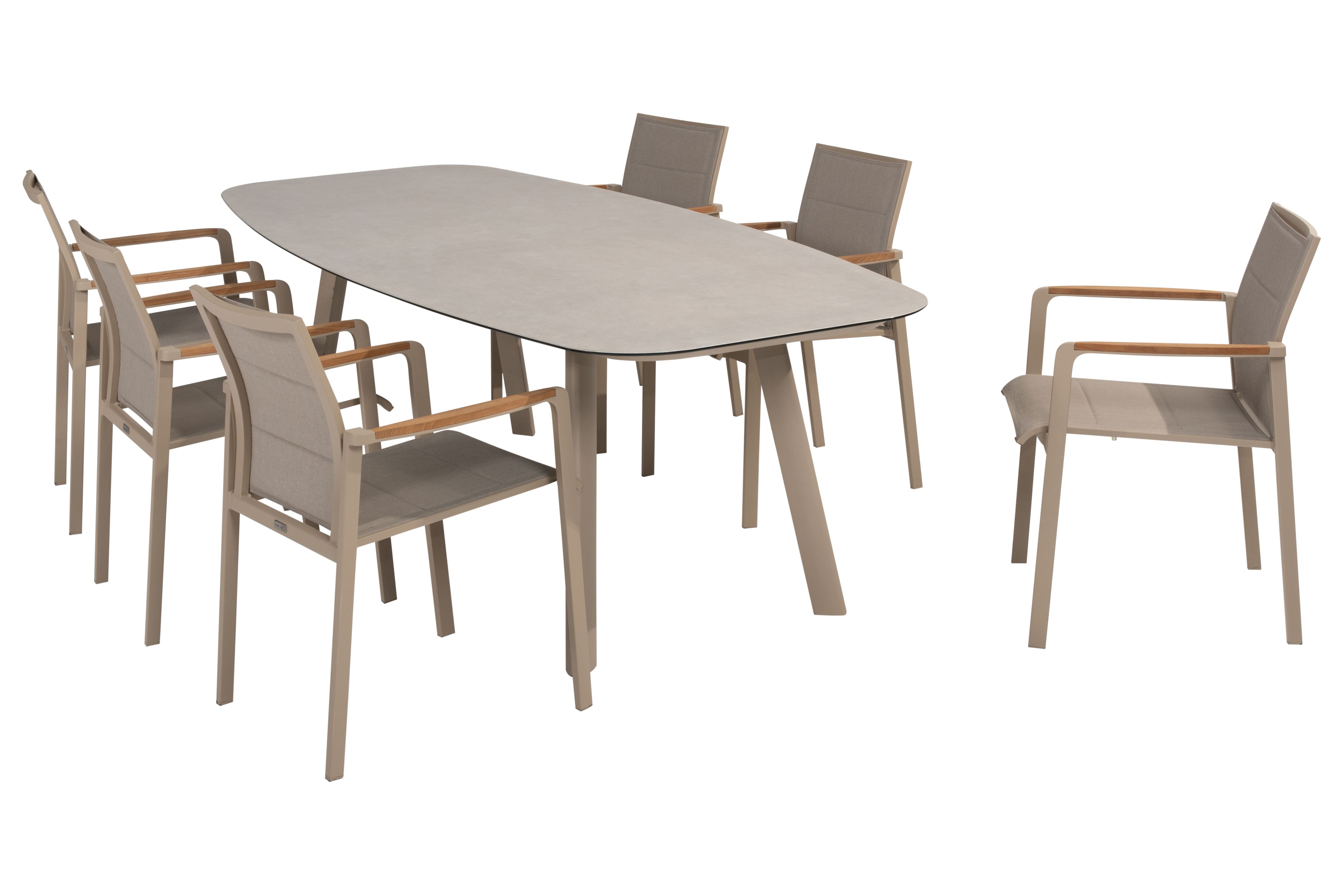 Taste 4SO Diningset Cortina latte-Manolo 240x103cm 7-delig