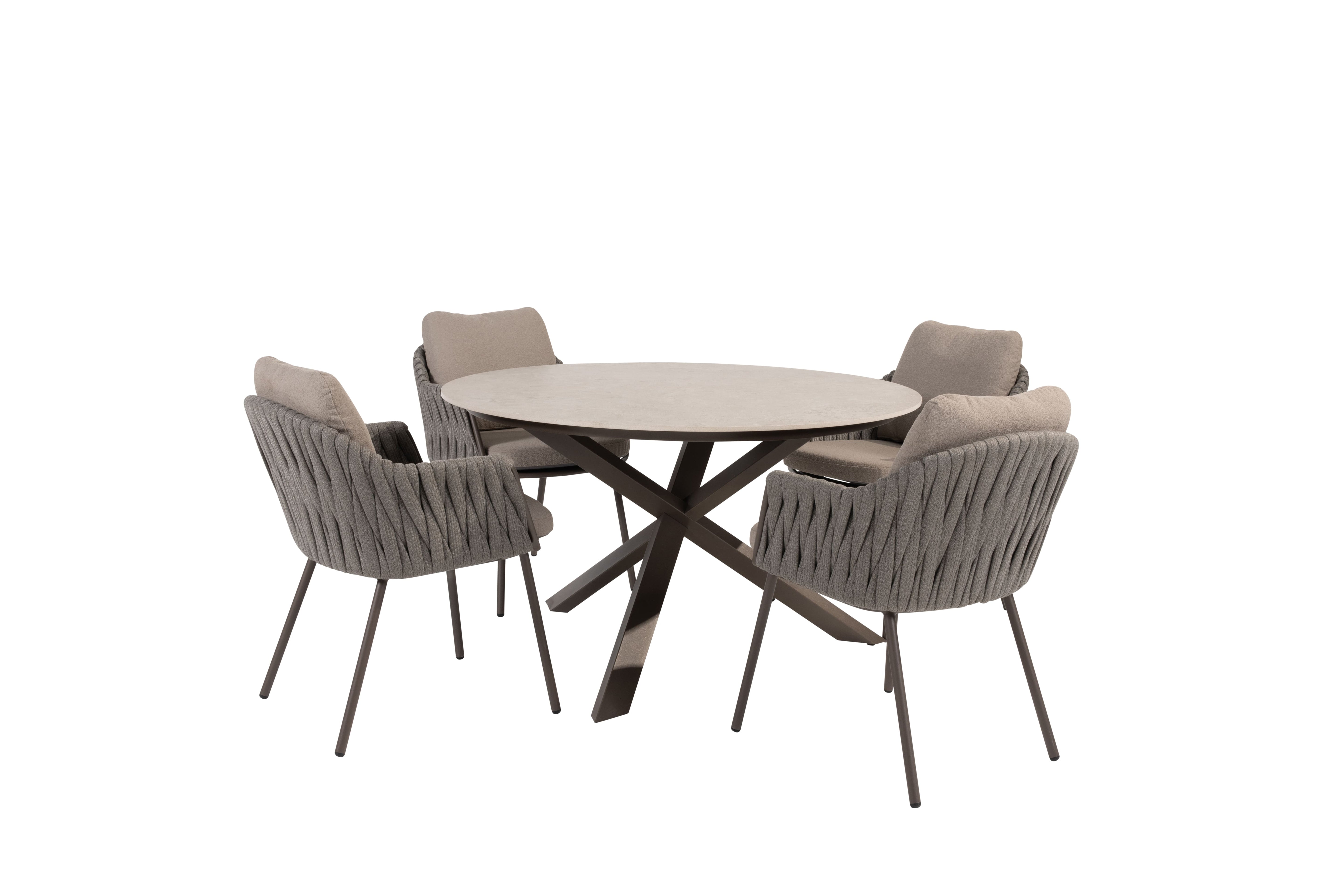 Taste 4SO Diningset Cannes terre-Prado keramiek ø130cm 5-delig