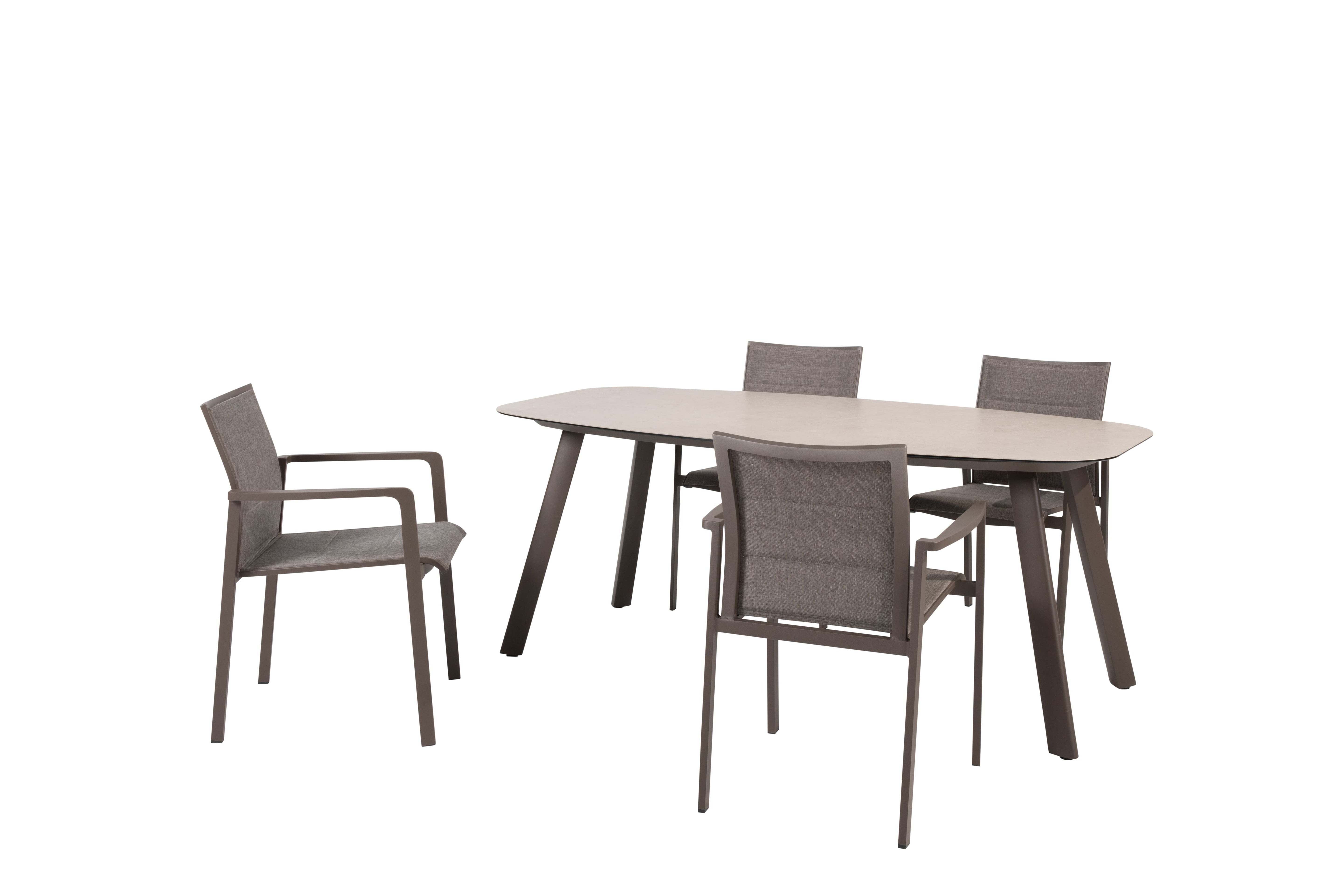 Taste 4SO Diningset Cortina terre-Manolo 180x95cm 5-delig