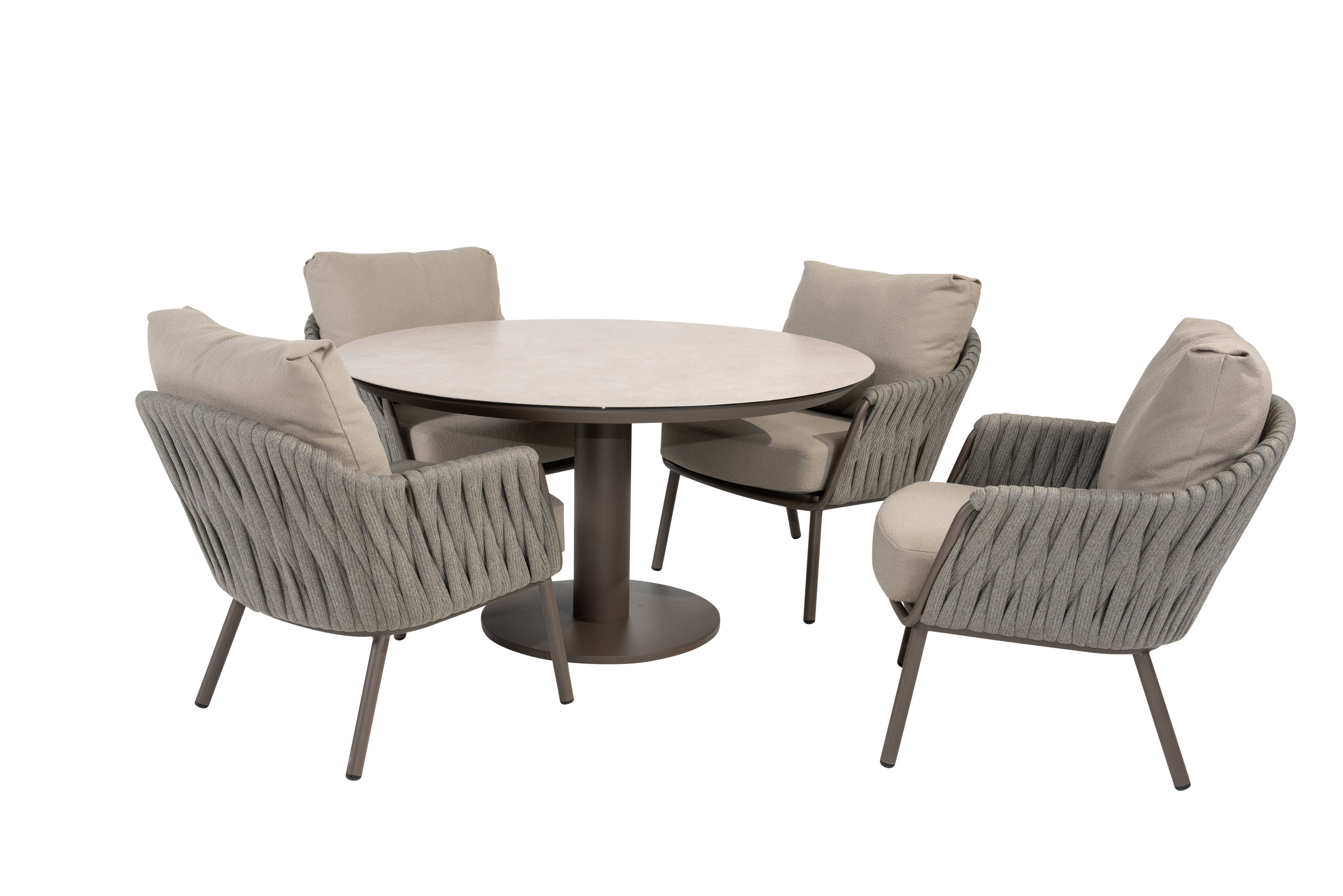 Taste 4SO Low Diningset Cannes terre-Sarah ø130cm 5-delig