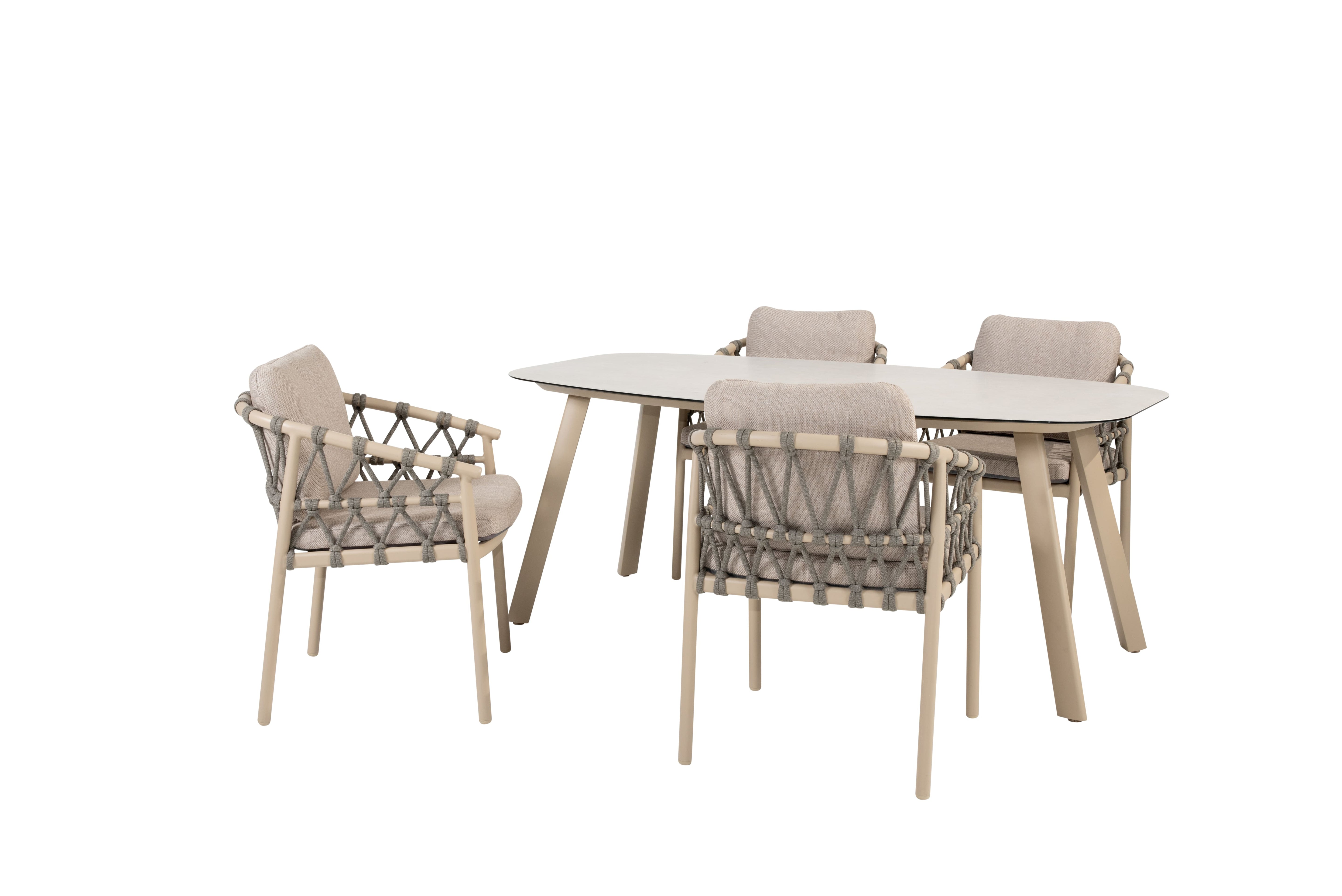 Taste 4SO Diningset Piacenza latte-Manolo 180x95cm 5-delig