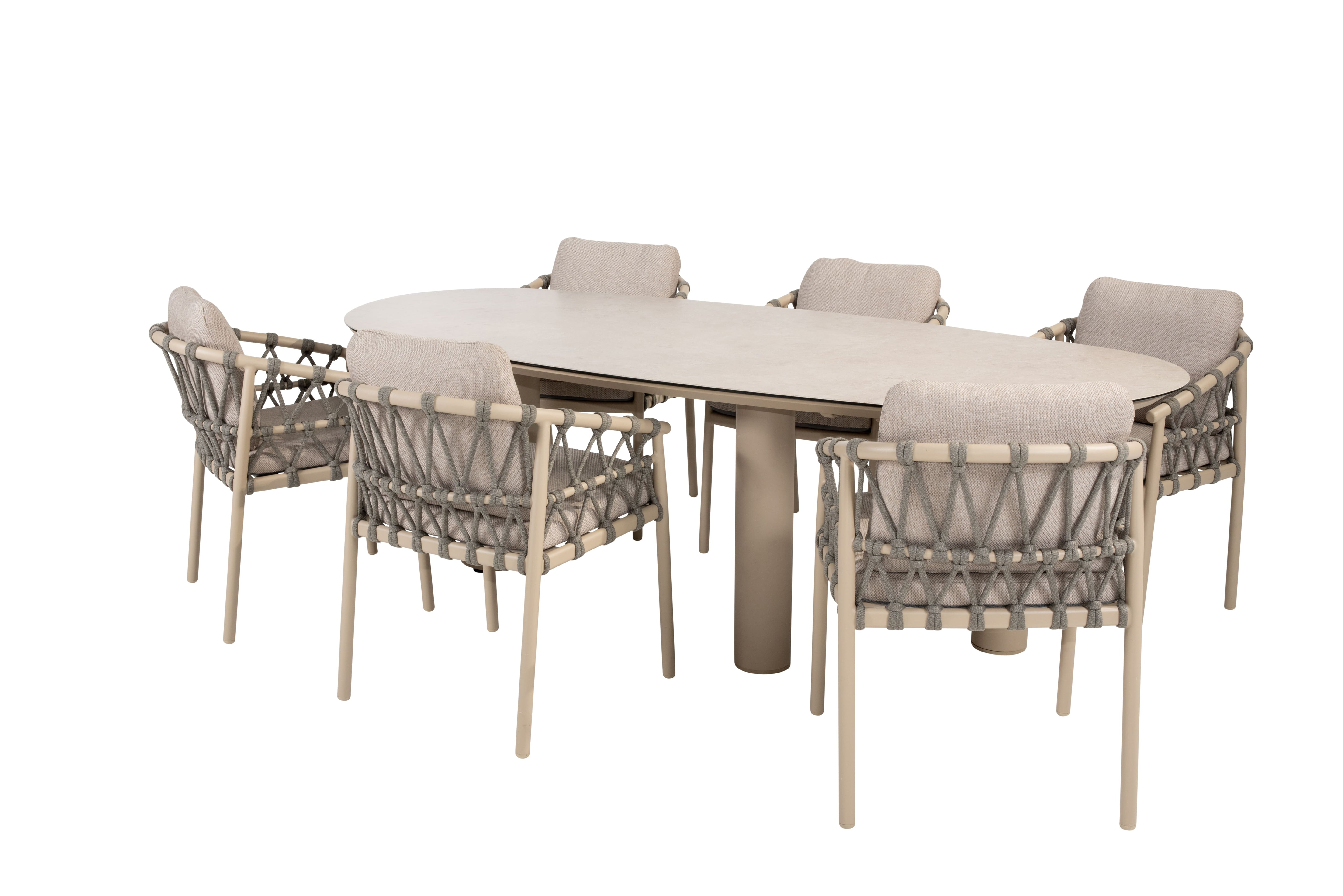 Taste 4SO Diningset Piacenza latte-Denia 240x105cm 7-delig