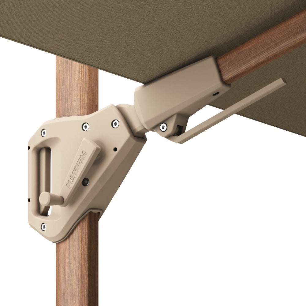 Platinum Zweefparasol Challenger T² Premium 350x260cm Teak/Champagne