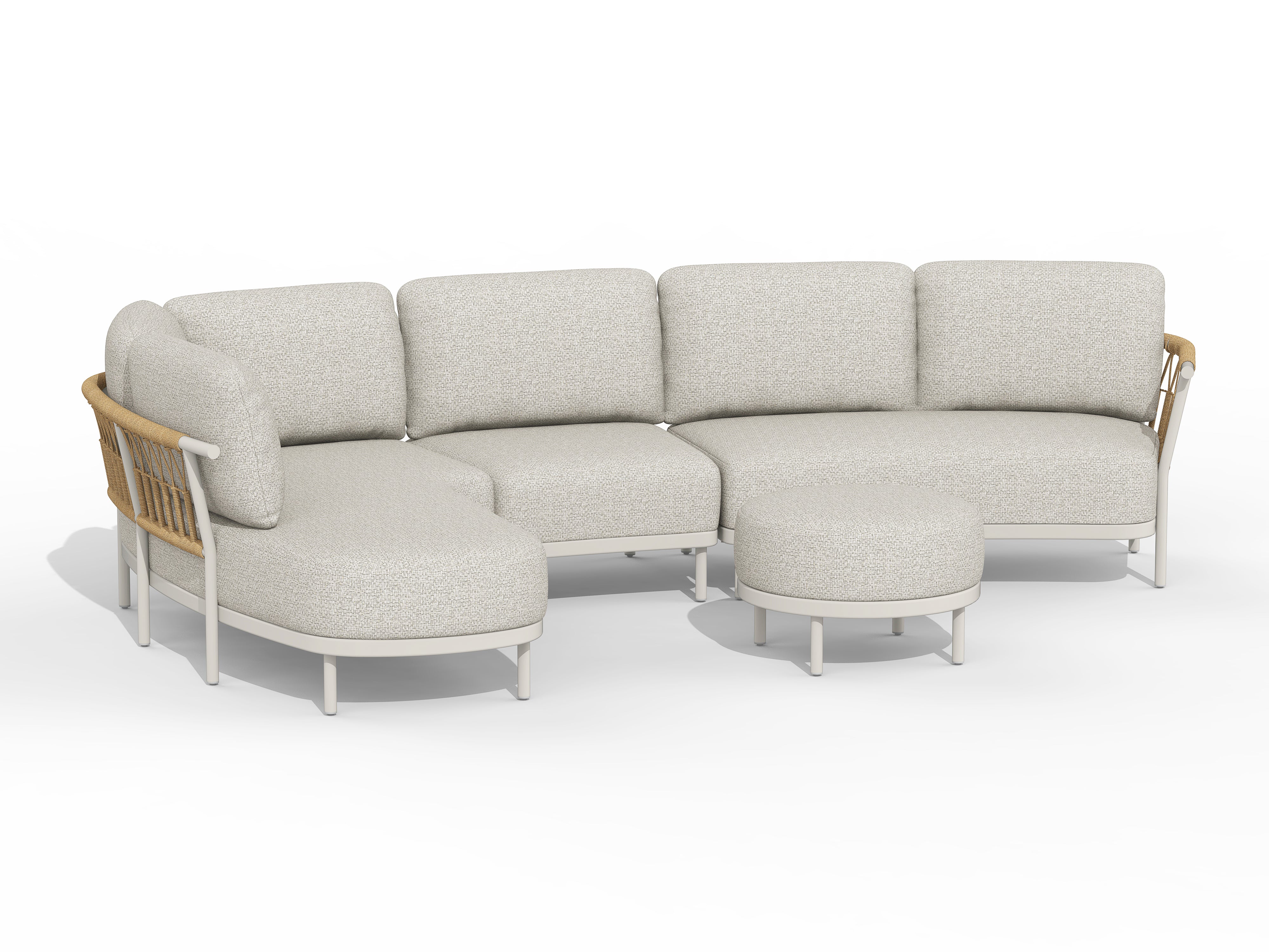 Tierra Outdoor Loungehoek Fresca Rechts Creme White 4-delig