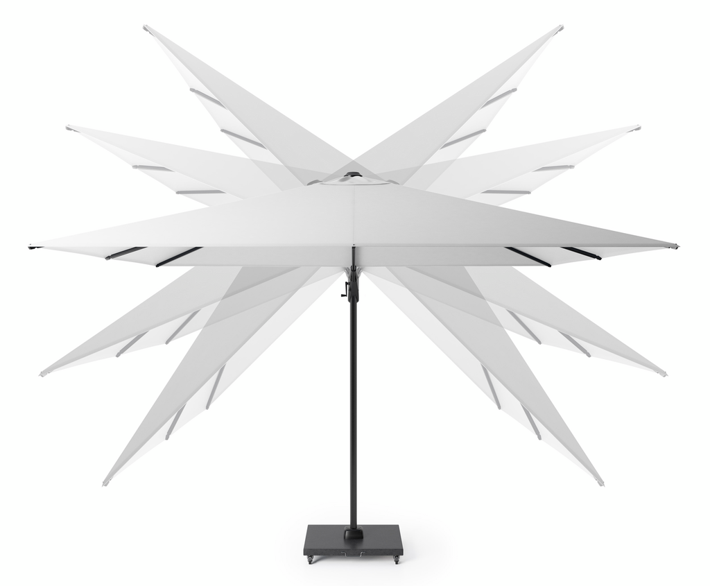 Platinum Zweefparasol Challenger T² Premium 350x260cm Teak/Champagne