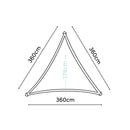 Coolfit Driehoek 3,6 x 3,6 x 3,6m, Zand