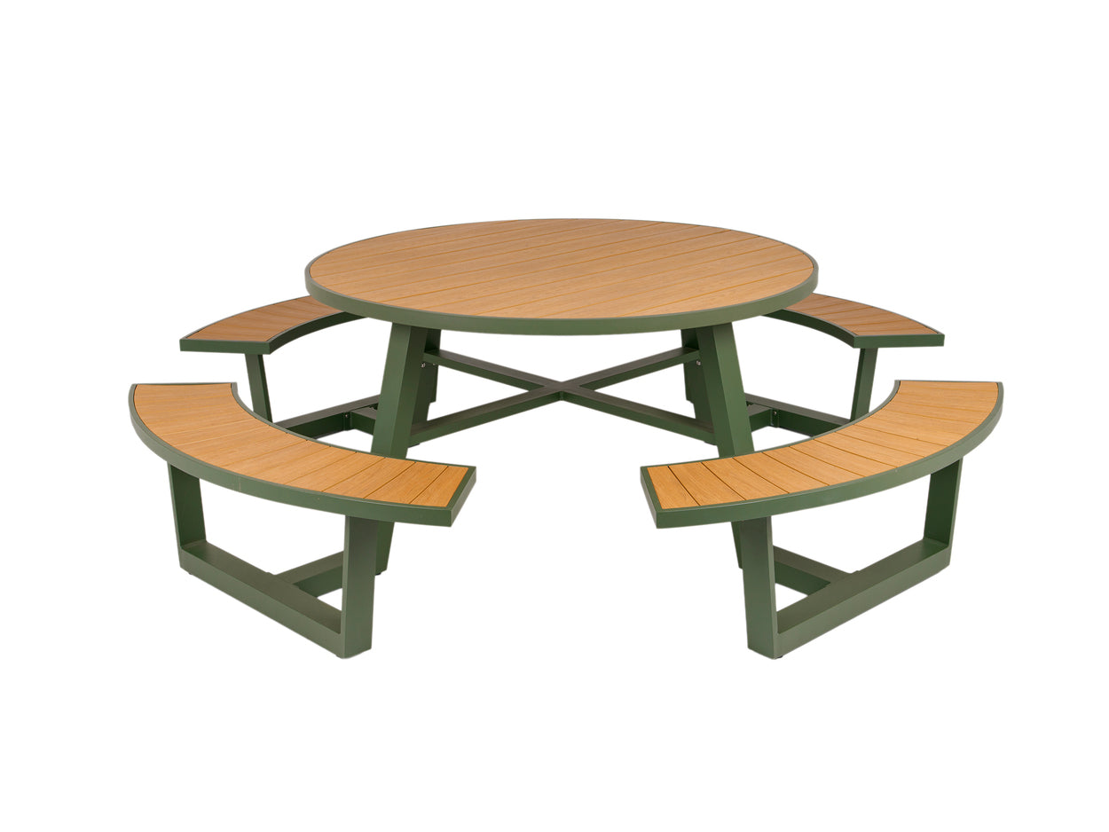 MaximaVida Bermuda picknicktafel Ø250 cm olijfgroen