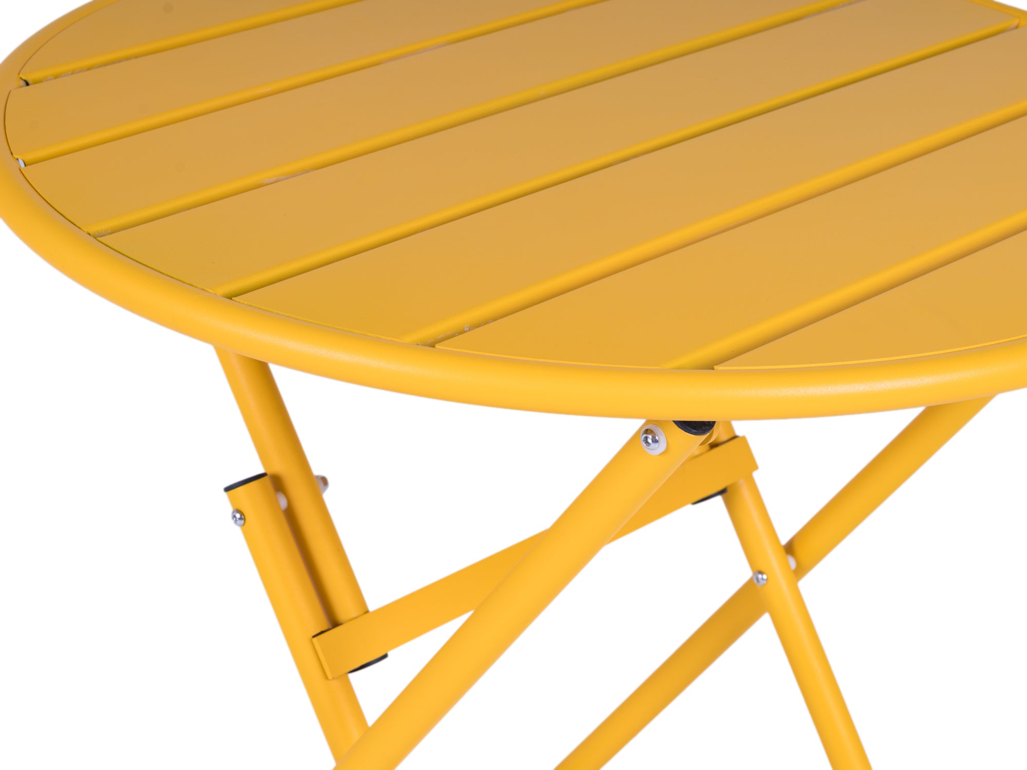 MaximaVida Max inklapbare metalen tuintafel Ø70 cm okergeel