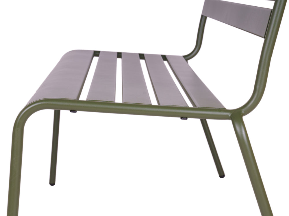 MaximaVida Max metalen tuinbank 120 cm olijfgroen