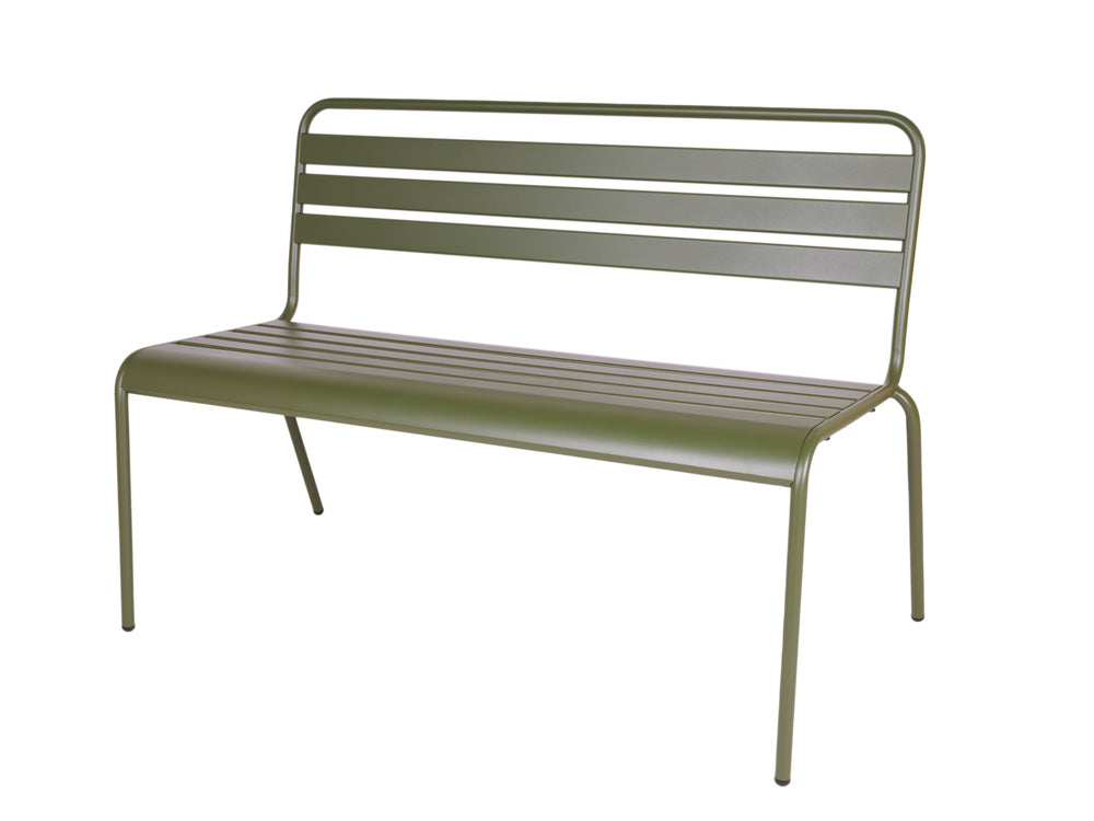 MaximaVida Max metalen tuinbank 120 cm olijfgroen