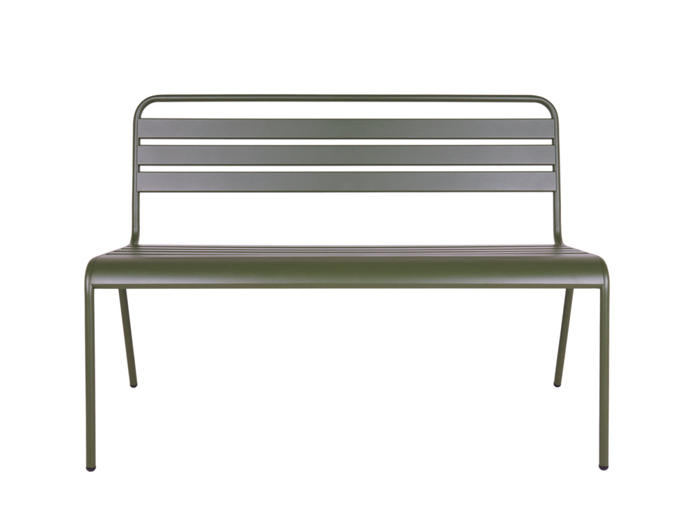 MaximaVida Max metalen tuinbank 120 cm olijfgroen