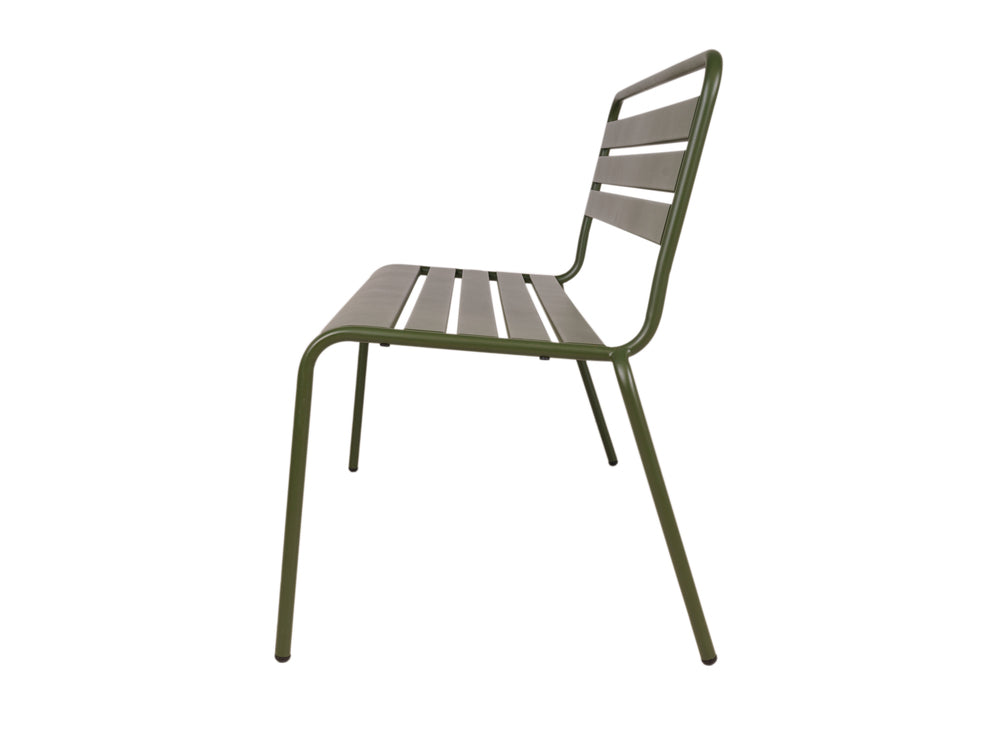 MaximaVida Max metalen tuinbank 120 cm olijfgroen
