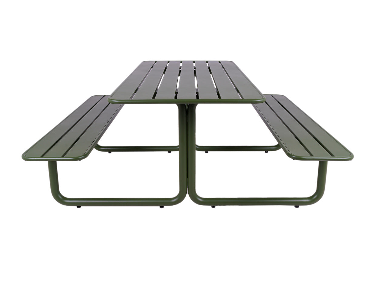 MaximaVida Max metalen picknicktafel 150 cm olijfgroen