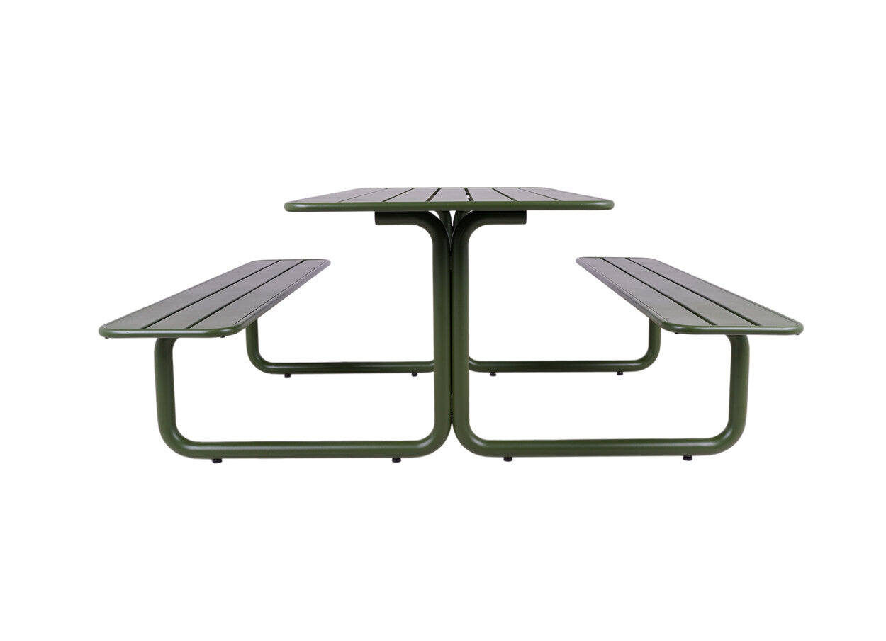 MaximaVida Max metalen picknicktafel 150 cm olijfgroen