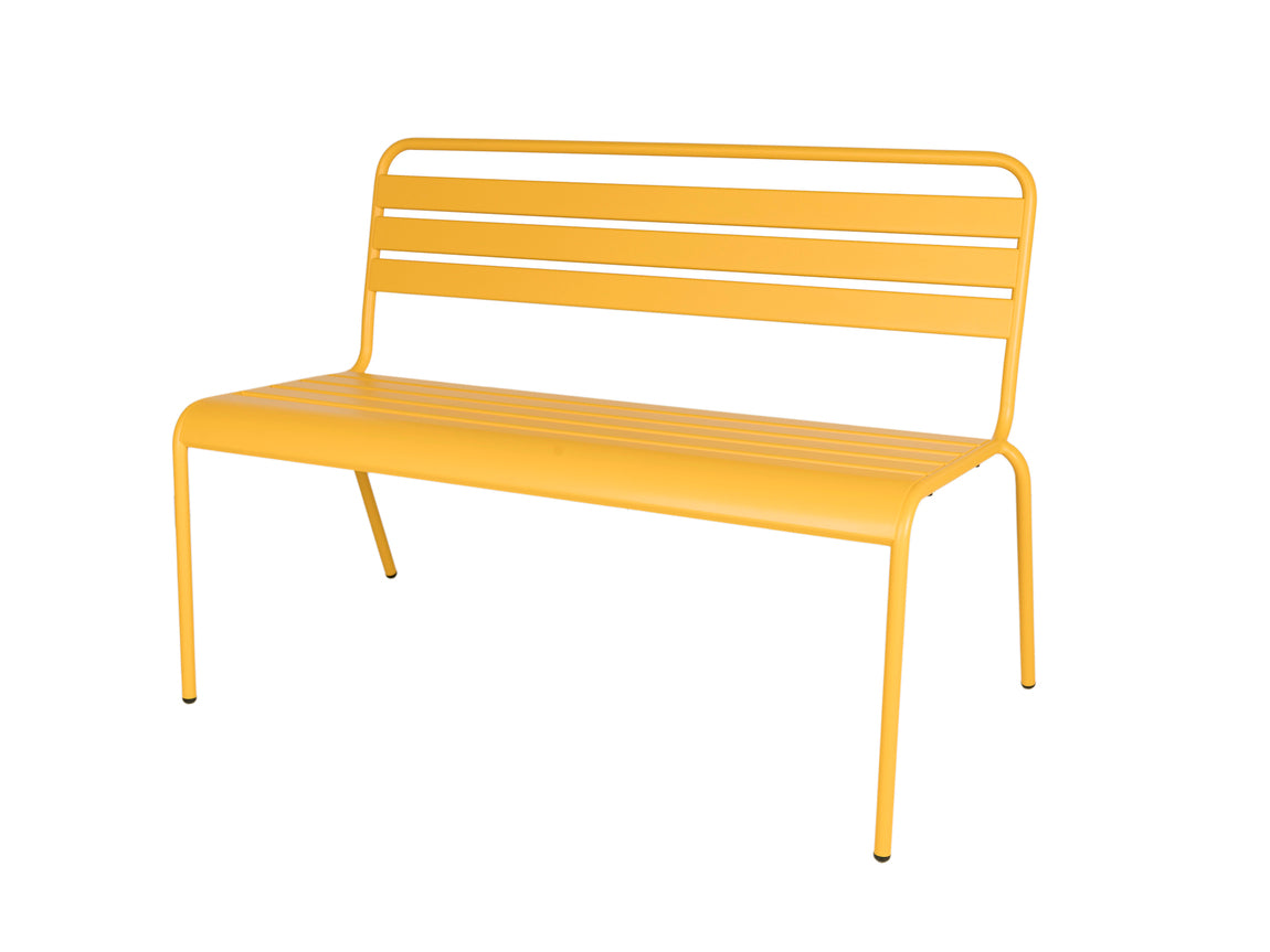 MaximaVida Max metalen tuinbank 120 cm okergeel