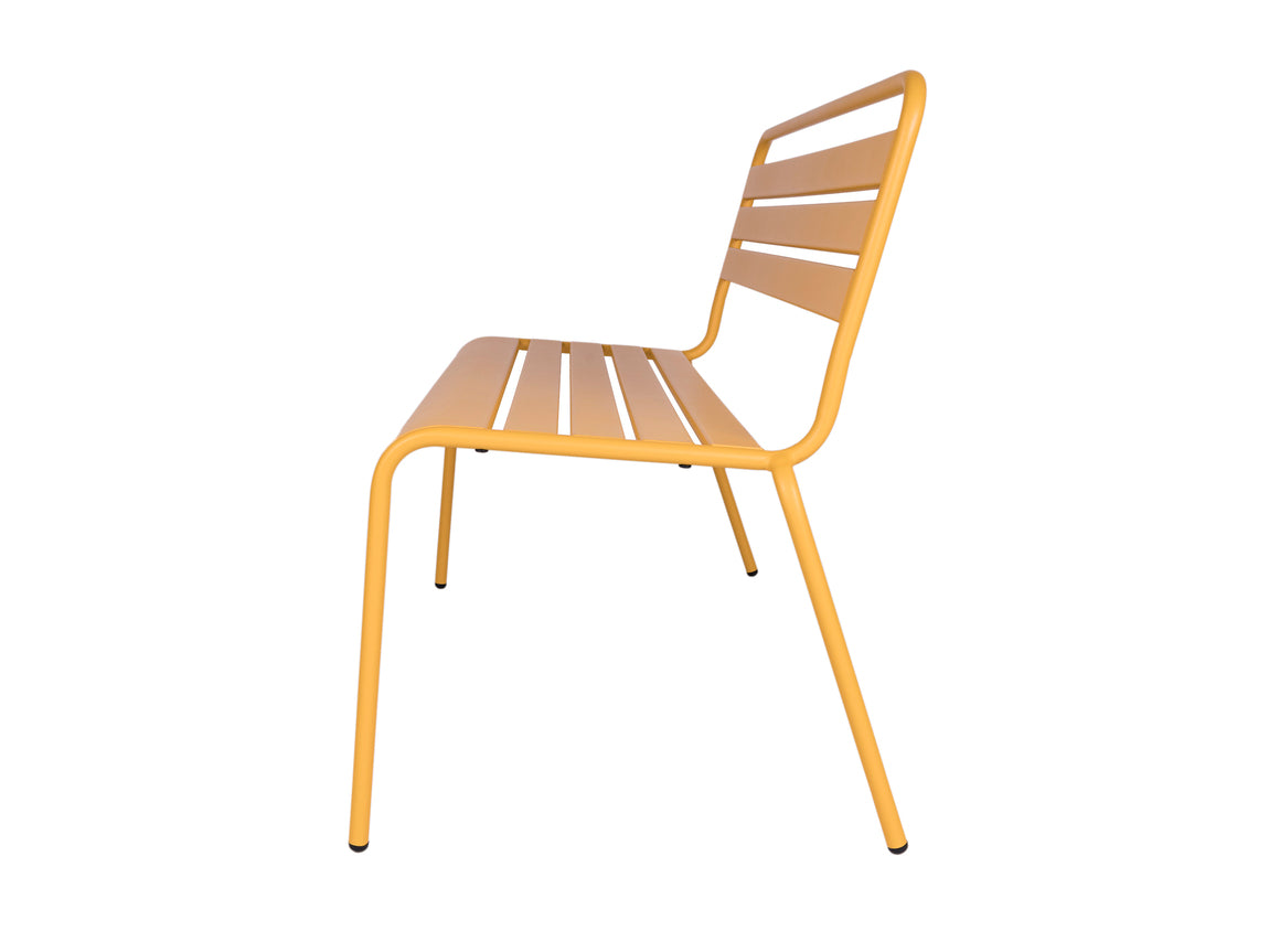 MaximaVida Max metalen tuinbank 120 cm okergeel