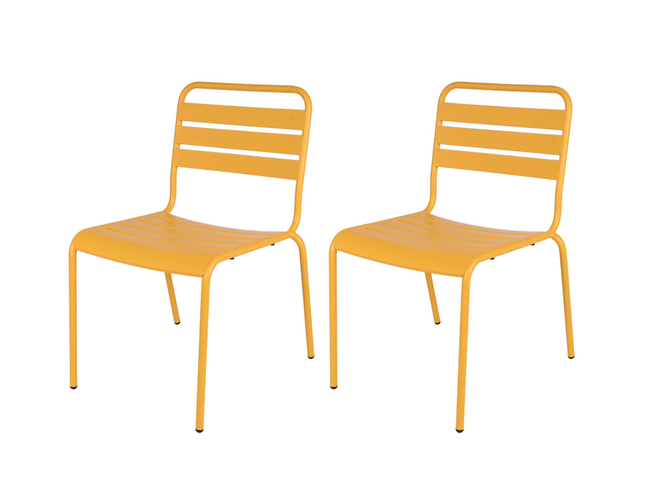 MaximaVida Max metalen tuinstoel okergeel 2 stuks