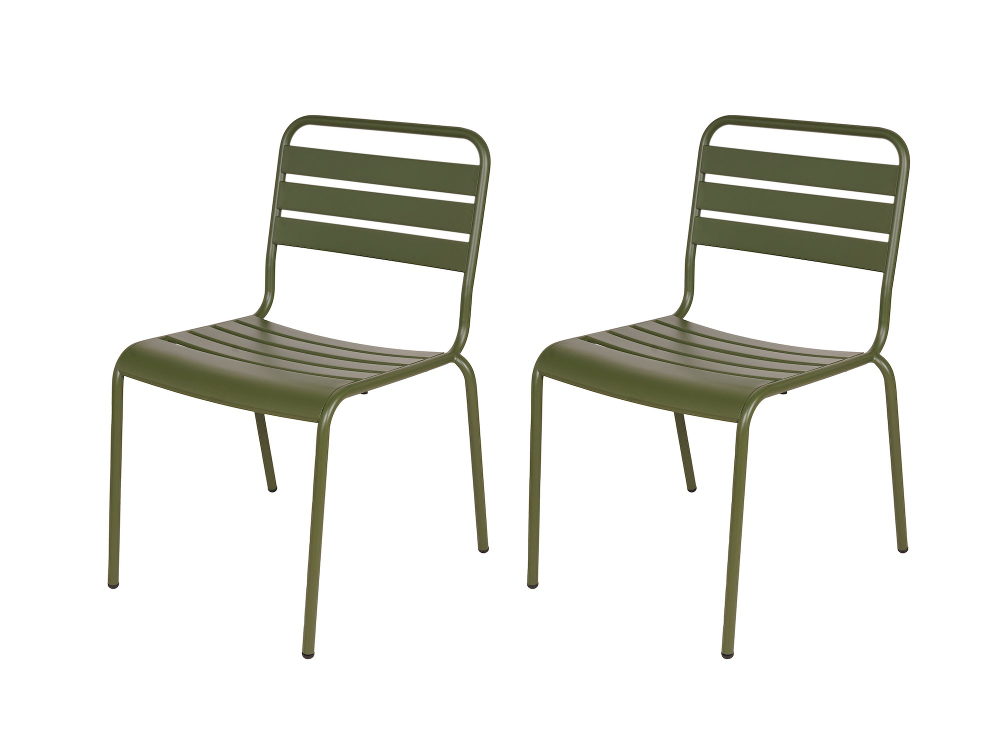 MaximaVida Max metalen tuinstoel olijfgroen 2 stuks